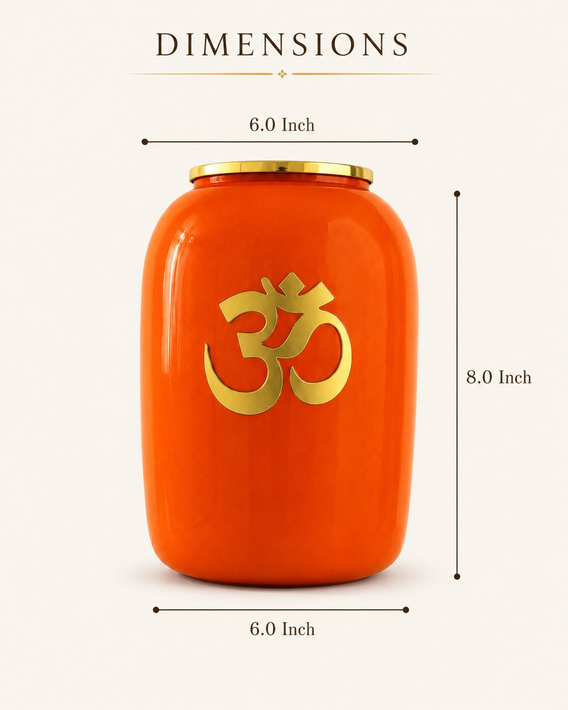 Enameled Om Blessing Vase in Metal