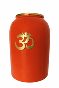 Enameled Om Blessing Vase in Metal