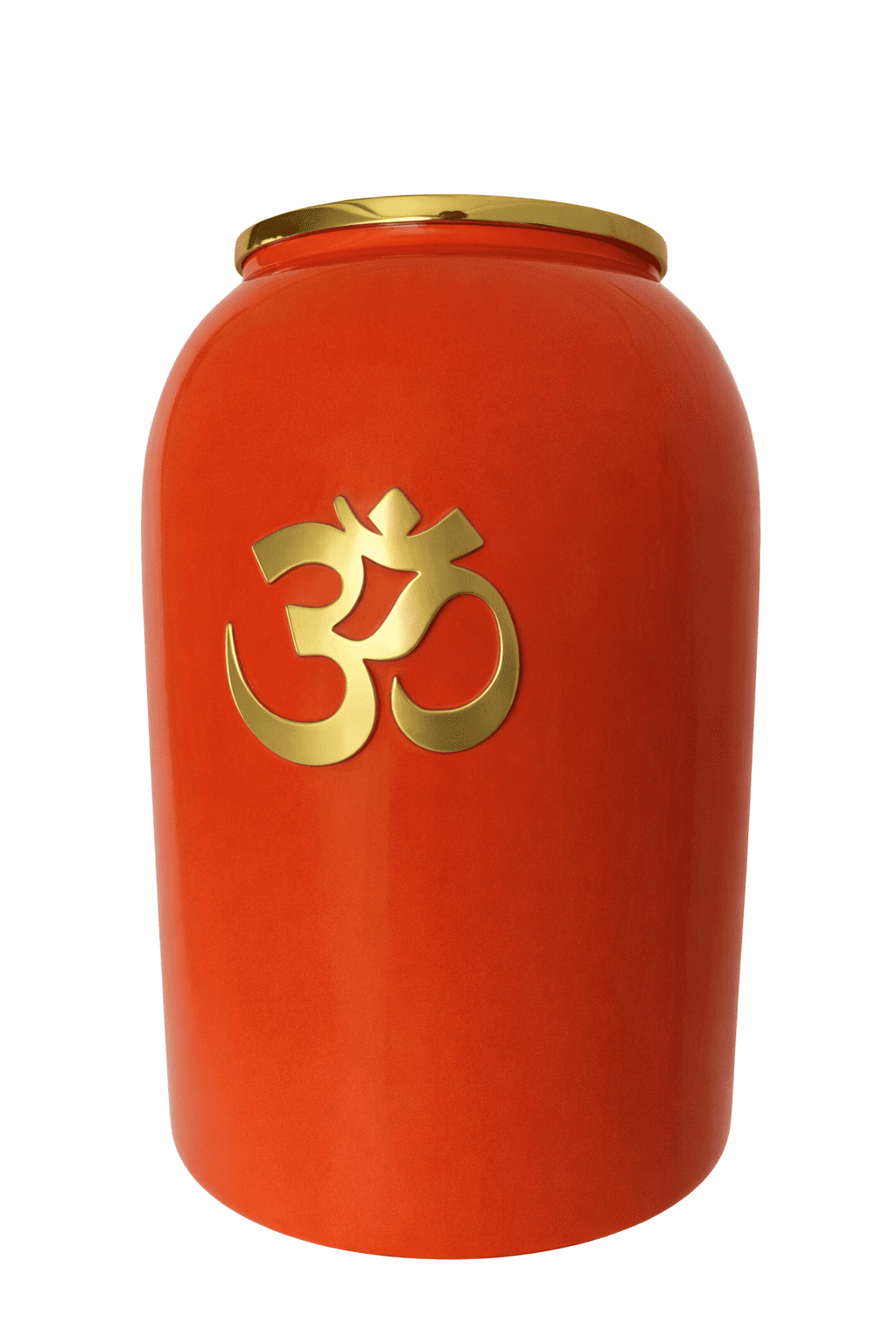 Enameled Om Blessing Vase in Metal