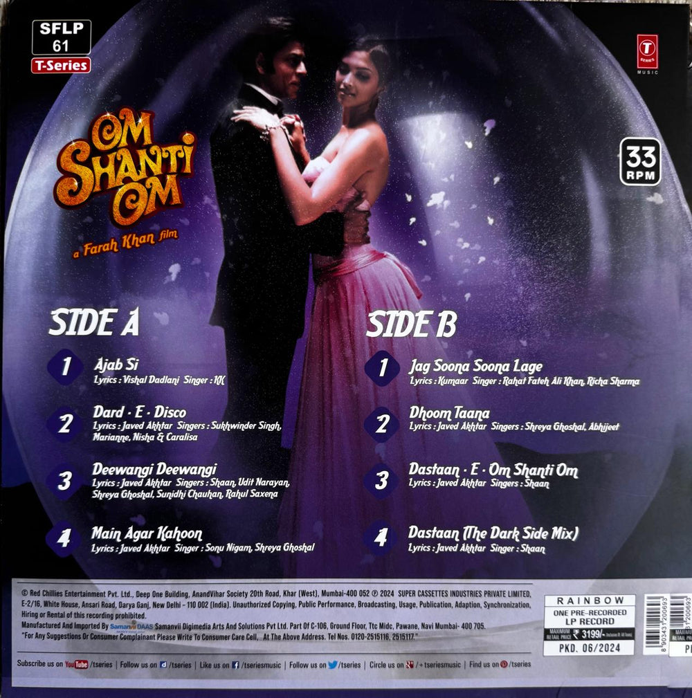 Om Shanti Om LP Record First Pressing