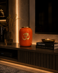 Enameled Om Blessing Vase in Metal