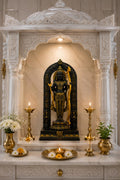 Ram Lalla Idol for Home Temple | Premium Lord Rama Statue in Brass in Black & Gold Finish