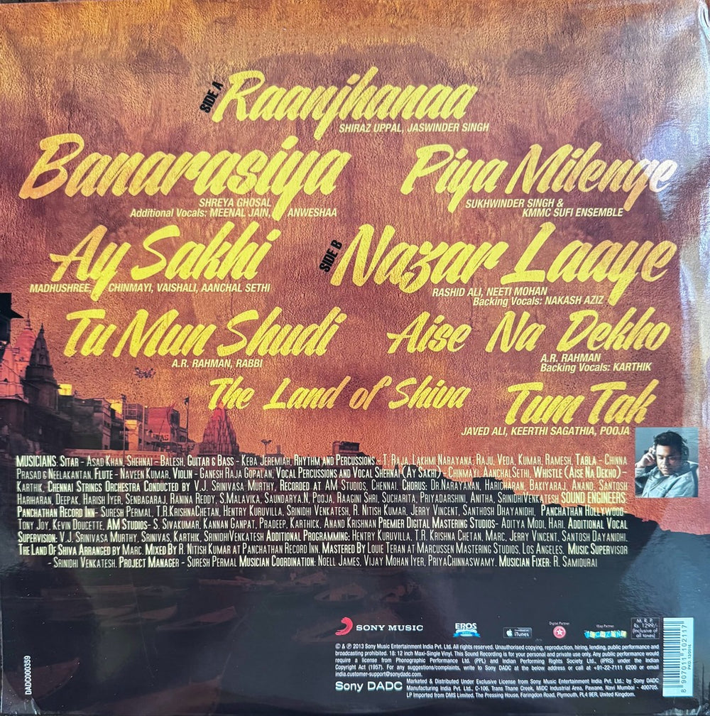 Raanjhana LP Record First Pressing