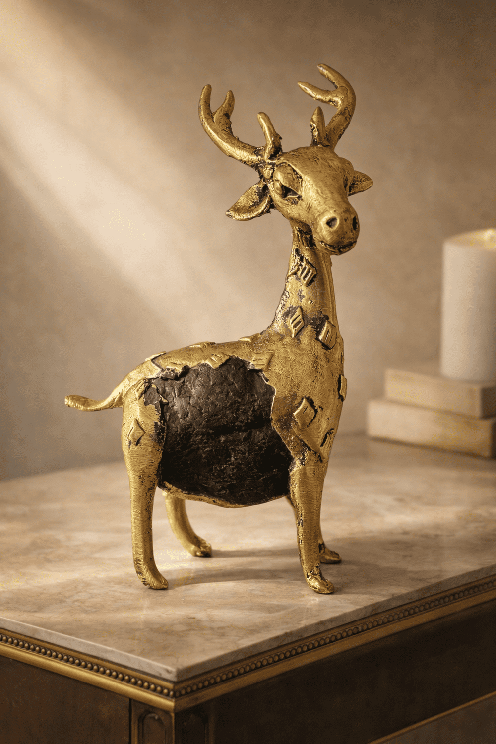 Rock Dhokra Deer Sculpture