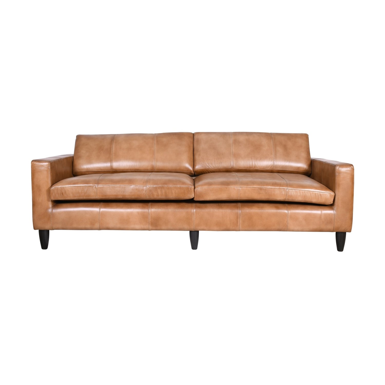 Saddle Scandi Genuine Leather Extra Large Two Seater Sofa