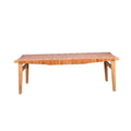 Sereno Genuine Leather Wooden Bench