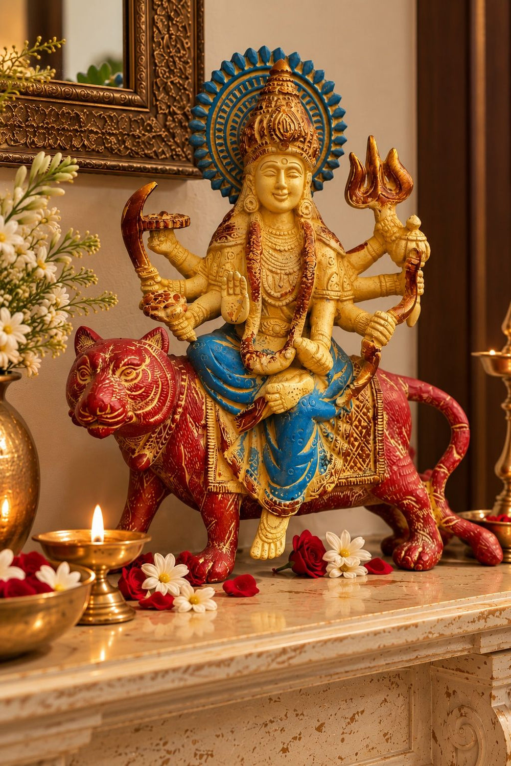 The Eternal Shakti | Coloured Brass Sculpture