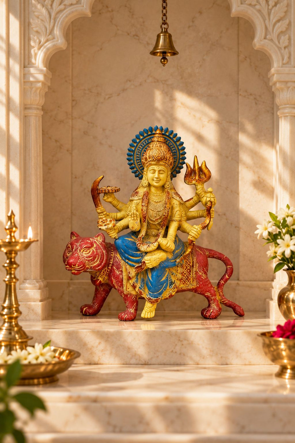 The Eternal Shakti | Coloured Brass Sculpture