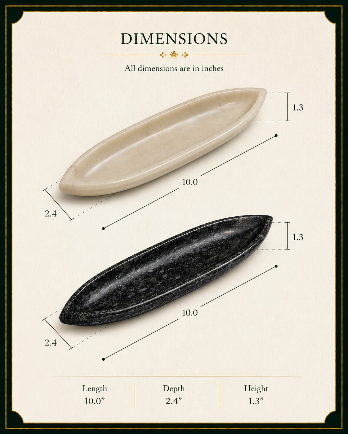 Set of Two Multipurpose Marble Slim Trays for Hosting