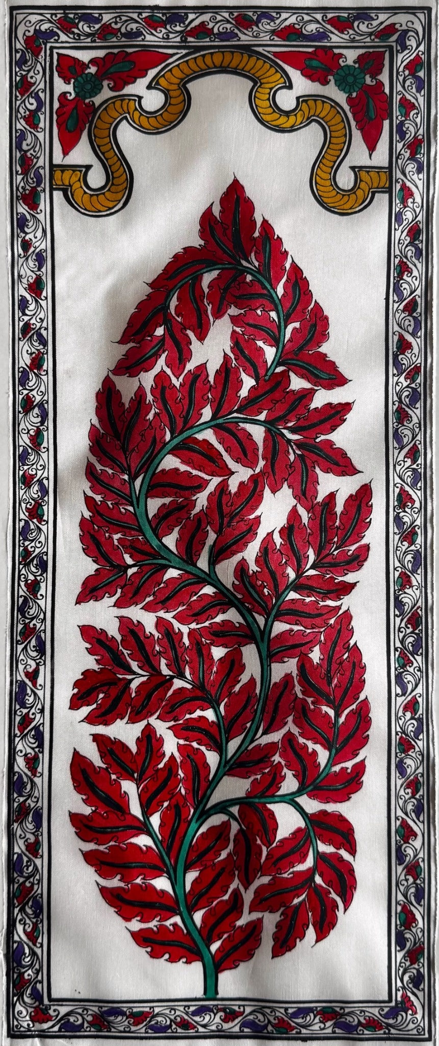 Paisley Motif Tree of Life Pattachitra Painting – By a National Awardee (Unframed)