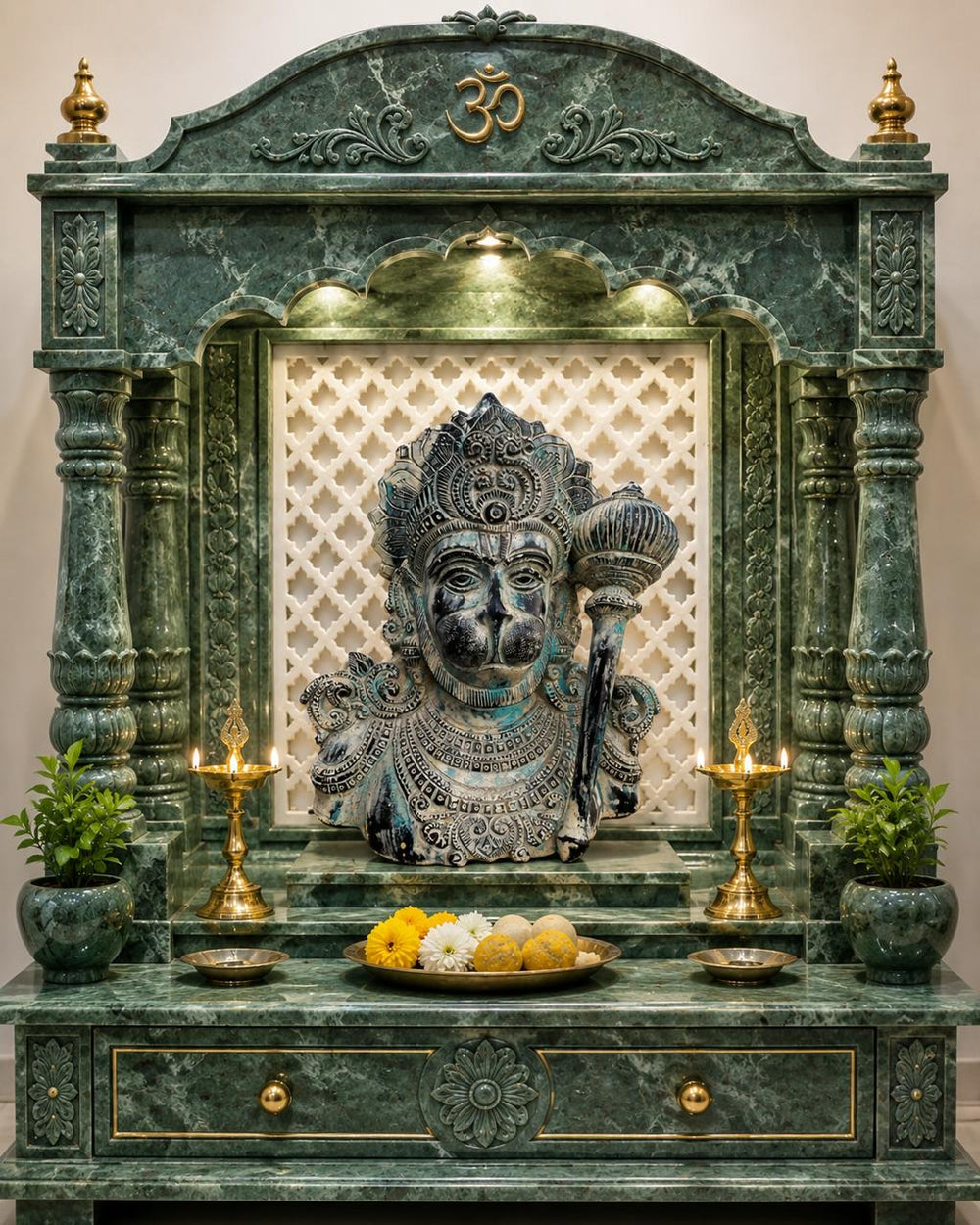 Hanuman Ji | Antique Patina Sculpture in Brass | Sacred Luxury