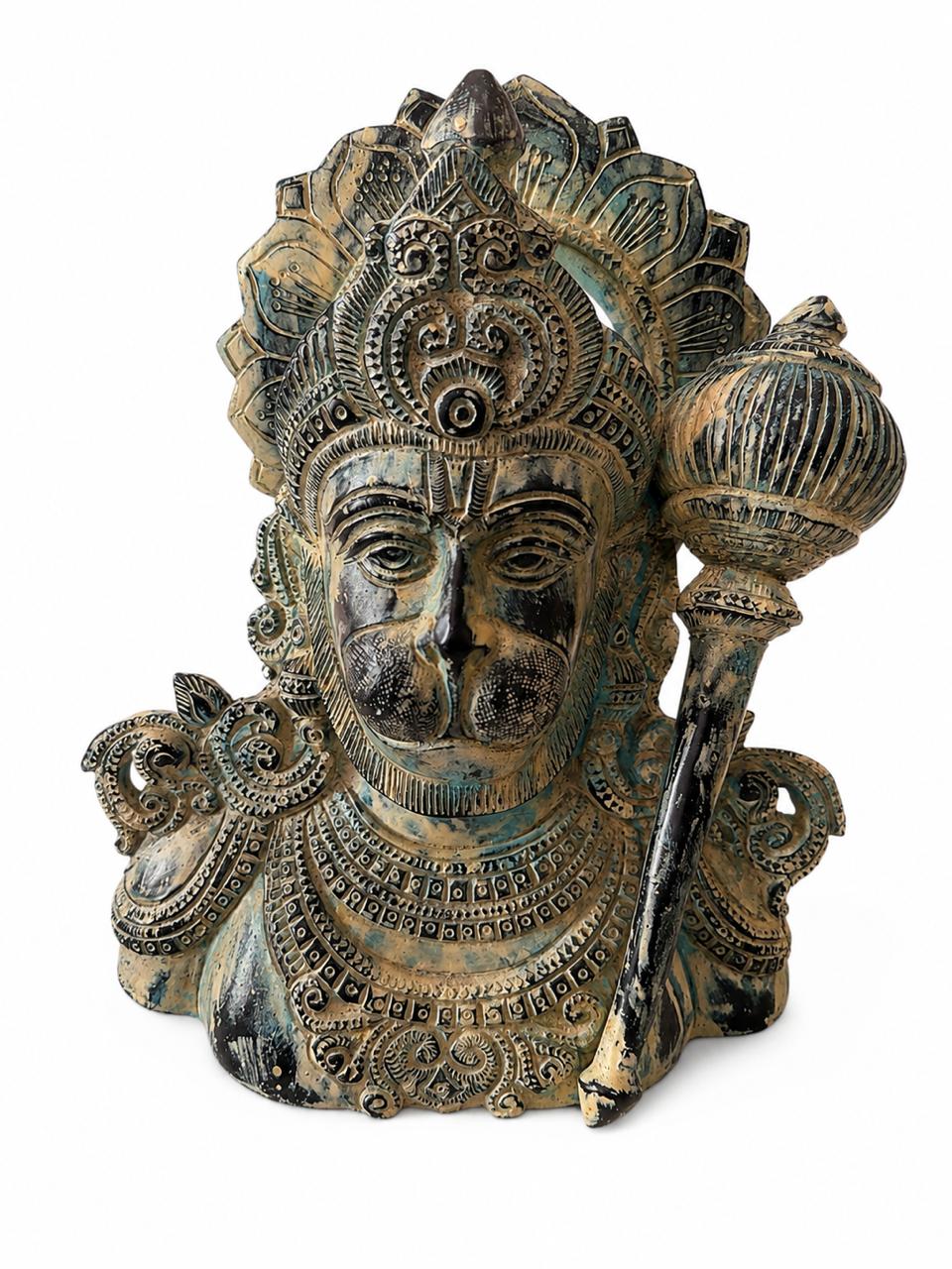 Hanuman Ji | Antique Patina Sculpture in Brass | Sacred Luxury