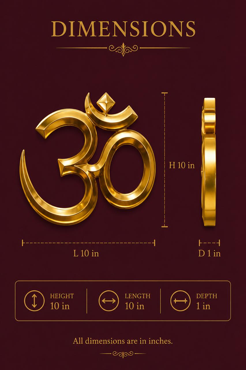 Sacred Om Wall Sculpture in Brass