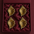 Heirloom Carved Brass Shankh Diya Set | Arrives in Gift Box