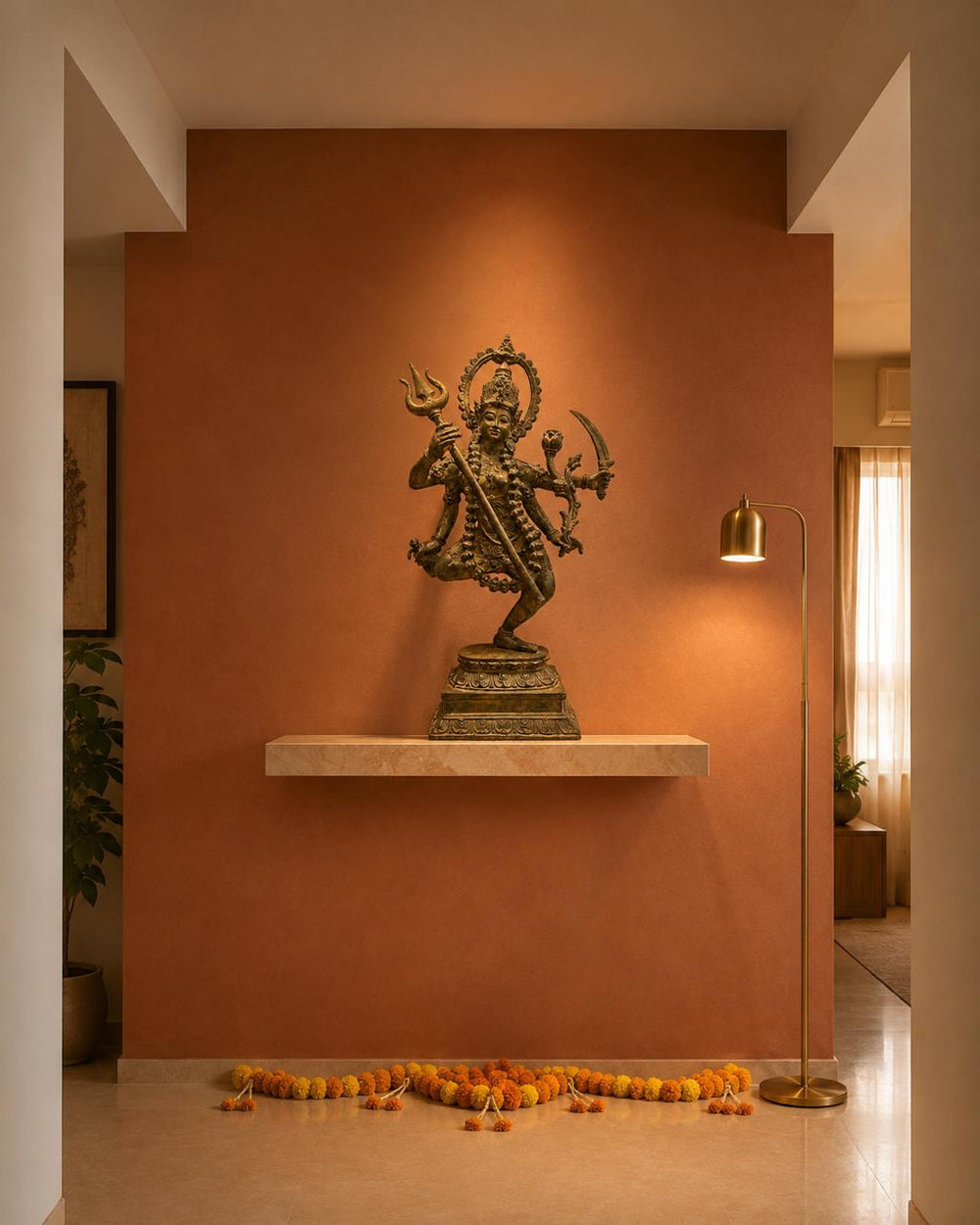 Balinese Bronze Goddess Kali Sculpture in Bronze | 17-Inch Antique Finish Goddess Statue